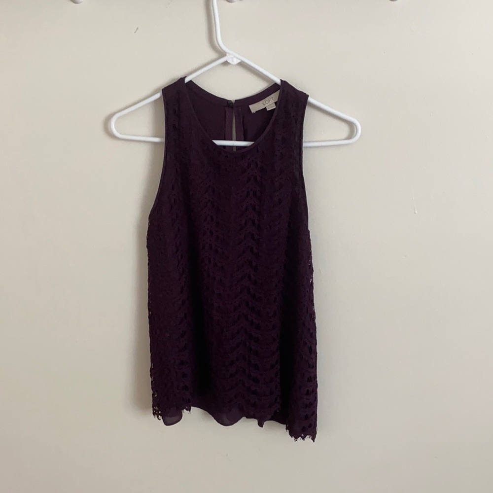 Loft xs tank top with lace front